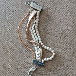 Victoria Emerson Gold and Cream Multi-Strand Bracelet